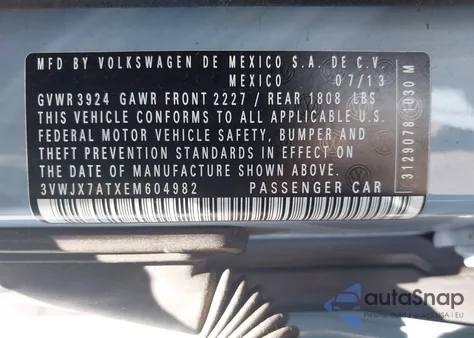 2014 Volkswagen Beetle z USA, uszkodzony, nr VIN 3VWJX7ATXEM604982